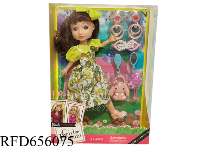 DEB PLAYHOUSE 12 INCH FAT BABY GIRL DOLL SET