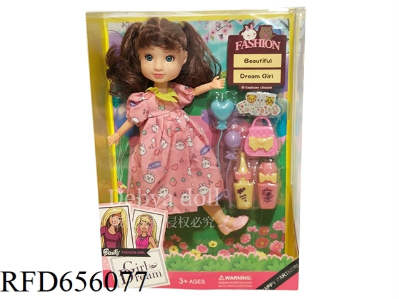 DEB PLAYHOUSE 12 INCH FAT BABY GIRL DOLL SET