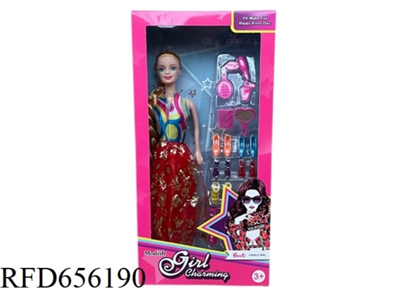 11-INCH BARBIE WITH SOLID SHOE COVERS