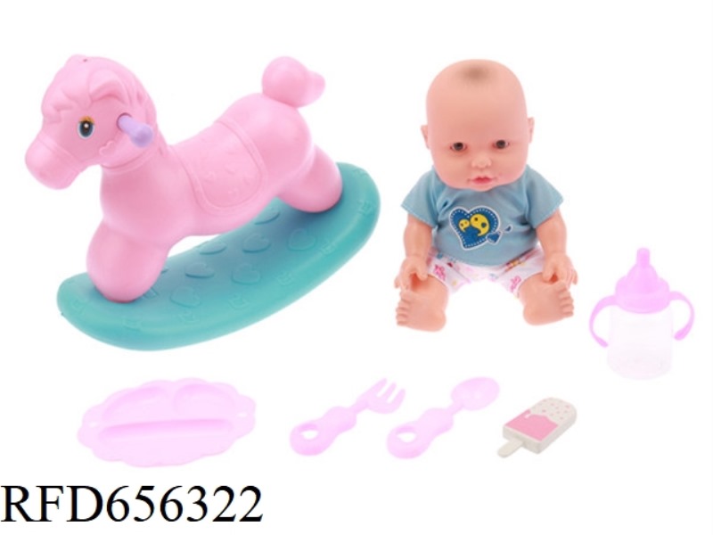 FAKE VINYL DOLL 10-INCH ROCKING HORSE SET