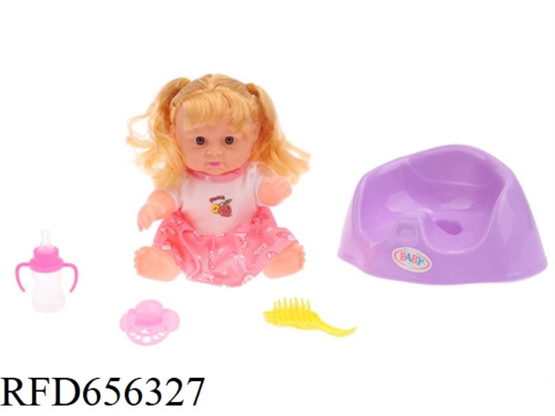 SYNTHETIC VINYL DOLL 8-INCH TOILET SET
