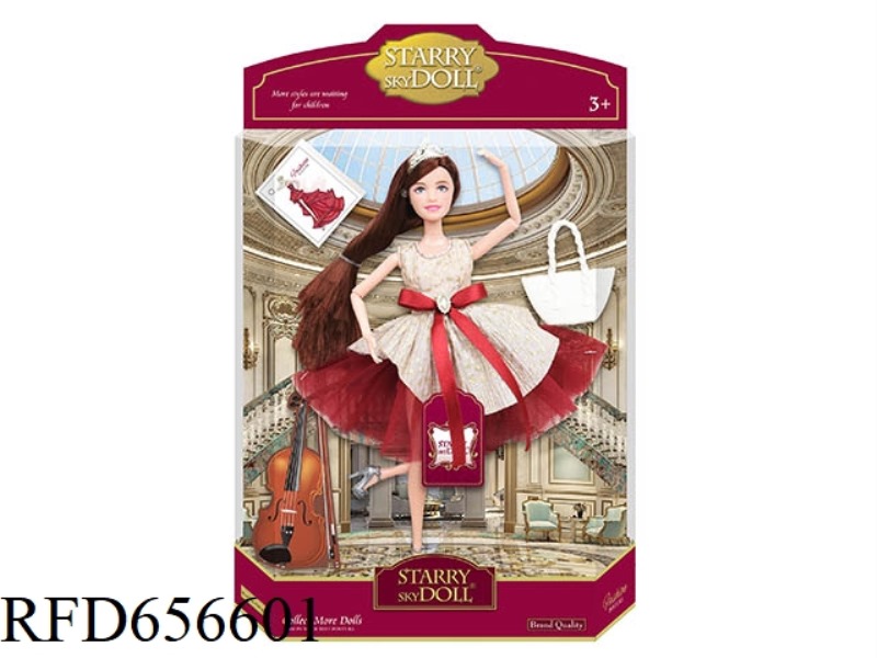 11.5 INCH 12 JOINTS ELEGANT PIANO PRINCESS DOLL