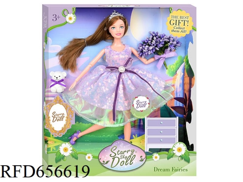11.5 INCH 12 JOINTS PURPLE DREAM FASHION DOLL