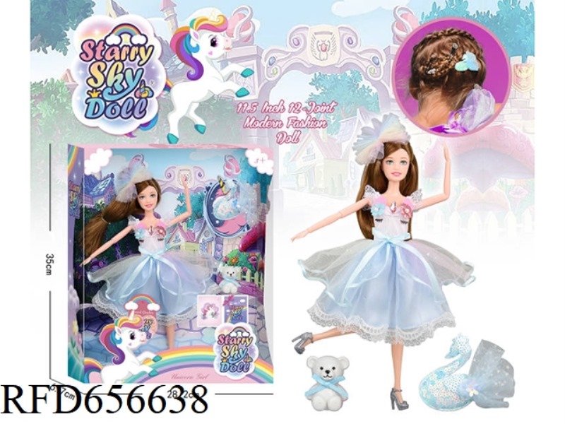 11.5 INCH 12-JOINT UNICORN DOLL