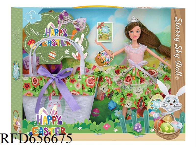 11.5 INCH 12-JOINT EASTER DOLL WITH BAG
