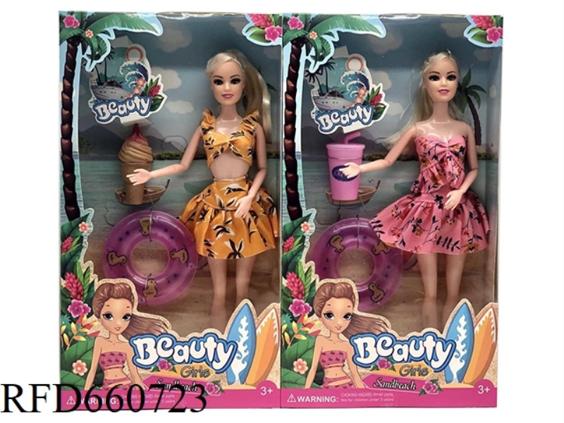 NEW 11.5 INCH 9 JOINT SWIMSUIT BEAUTY WITH SWIMMING RING, DRINK TWO MIXED