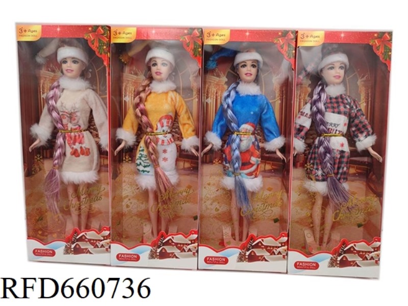 11.5-INCH FULL-BODY BARBIE CHRISTMAS THEMED DRESS MIX