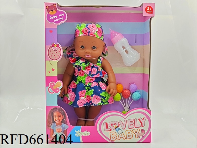VINYL BLACK DOLL NEWBORN DOLL 14-INCH DOLL SIMULATION DOLL