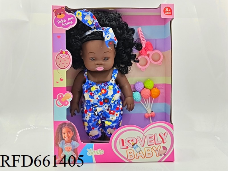VINYL BLACK DOLL NEWBORN DOLL 14-INCH DOLL SIMULATION DOLL