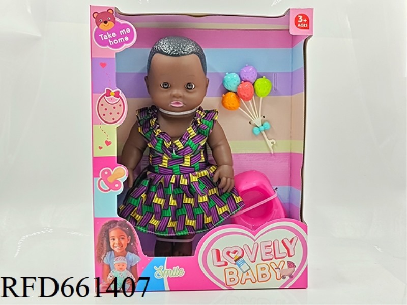 VINYL BLACK DOLL NEWBORN DOLL 14-INCH DOLL SIMULATION DOLL