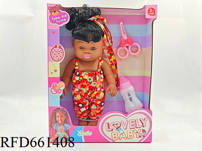 VINYL BLACK DOLL NEWBORN DOLL 14-INCH DOLL SIMULATION DOLL
