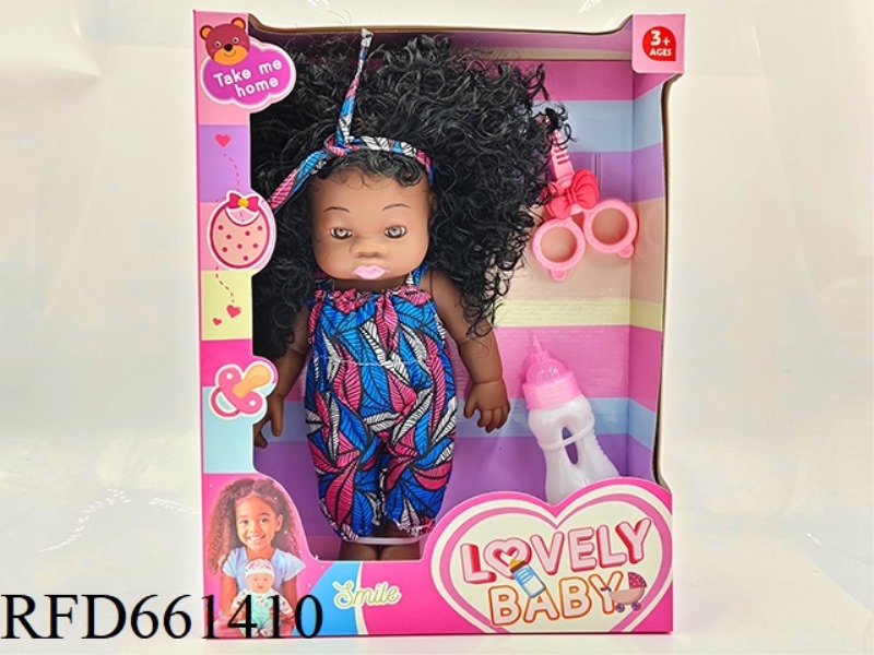 VINYL BLACK DOLL NEWBORN DOLL 14-INCH DOLL SIMULATION DOLL