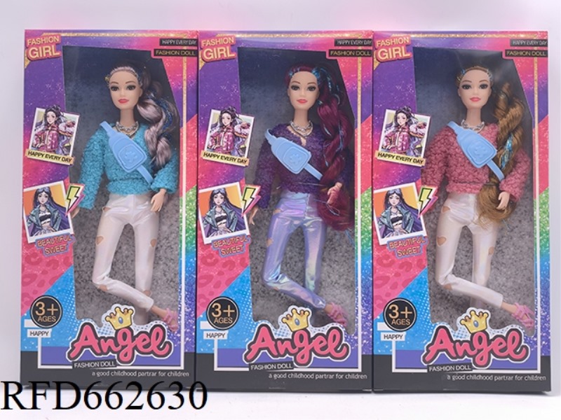 11.5-INCH ELEVEN-JOINT REAL GOLD HAIR FASHION BARBIE BAG+NECKLACE