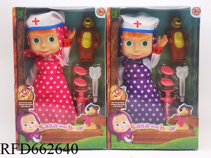 10-INCH NAKED DR. MARTHA (WAVE SPOT) WITH MUSIC IC+ BEAR+HAT+MEDICAL PLASTIC.