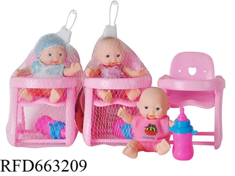 3 5.5-INCH VINYL EMOJI BABY WITH A KA WAH CHAIR BABY BOTTLE