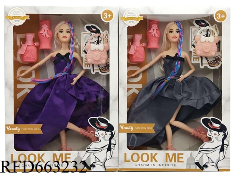 2025 NEW 11.5 INCH 11 JOINT BRAID HAIR EVENING DRESS WITH BARBIE SHOES VASE BAG TWO RANDOM MIXED