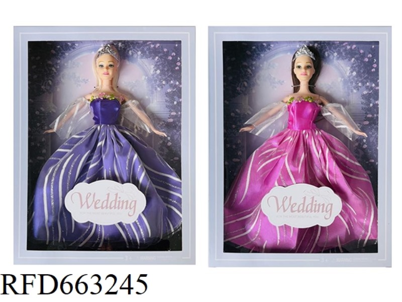 2025 NEW 11.5 INCH LIVE HAND EVENING DRESS REAL BODY BARBIE WITH CROWN TWO RANDOM MIXED