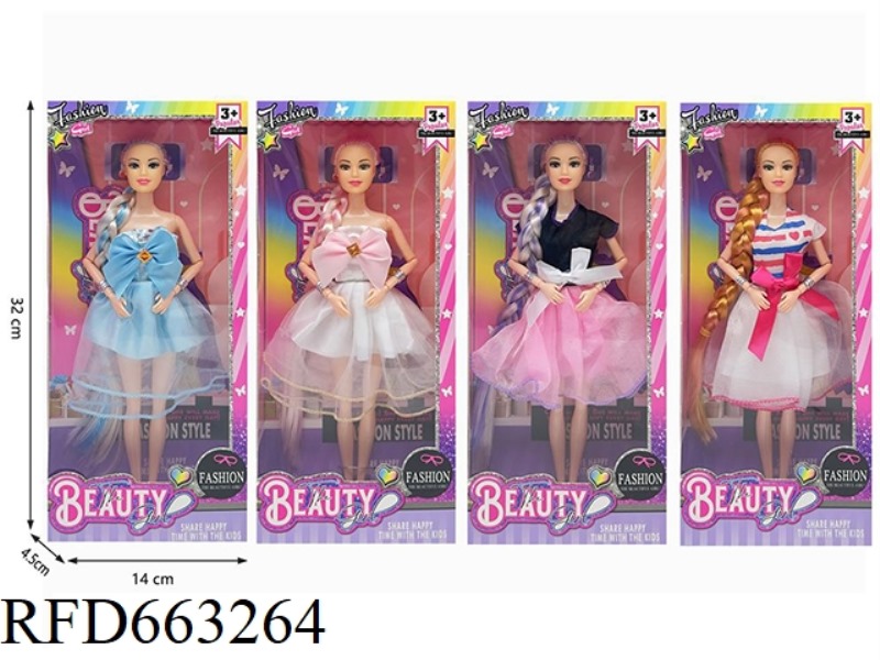2025 NEW 11.5 INCH 9 JOINT BRAIDED HAIR TRANSPARENT CASUAL DRESS SHORT SKIRT REAL BODY BARBIE BAG FO