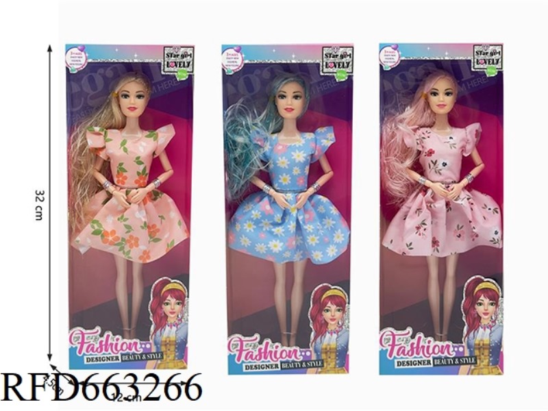 2025 NEW 11.5 INCH 9 JOINT CURLY CASUAL SHORT SKIRT REAL BODY BARBIE THREE RANDOM MIXED