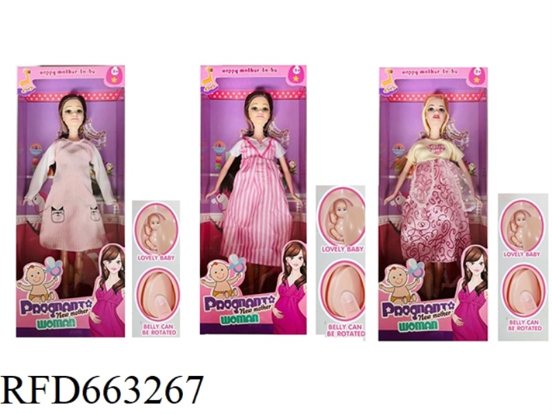 2025 NEW 11.5 INCH LIVE HAND CASUAL DRESS PREGNANT BODY BARBIE THREE RANDOM MIXED