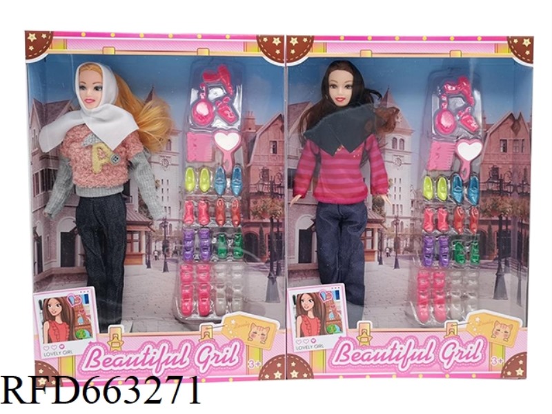 2025 NEW 11.5 INCH LIVE HAND REAL BODY RURAL CASUAL SWEATER JEANS WITH TEN PAIRS OF SHOES COMB MIRRO