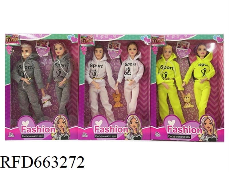 2025 NEW 11.5 INCH 11 KNUCKLE REAL COUPLE CASUAL SWEATSHIRT WITH DOG BARBIE THREE MIXED RANDOM