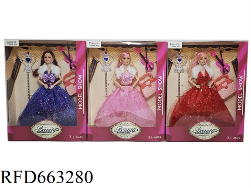 2025 NEW 11.5 INCH 9 JOINT TRANSPARENT DRESS DRESS SOLID BODY BARBIE WITH BAG VIOLIN SCEPTER THREE R