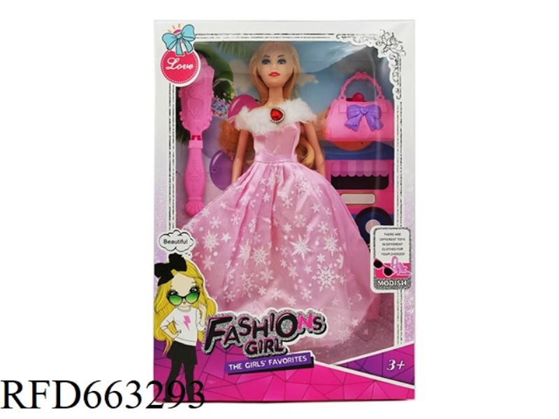 2025 NEW 11.5 INCH LIVE HAND EVENING DRESS WITH COMB BAG REAL BODY BARBIE