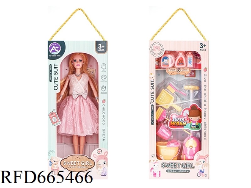 11-INCH BARBIE WITH A CLEANING SET
