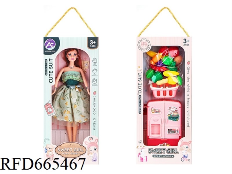 11-INCH BARBIE WITH A REFRIGERATOR