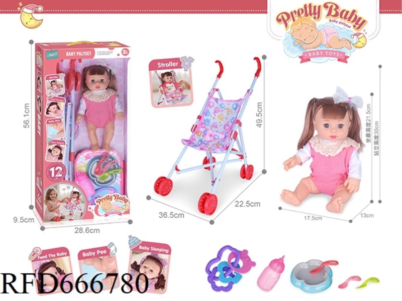 14-INCH HOLLOW DOLL WITH CART WITH 12-SOUND IC