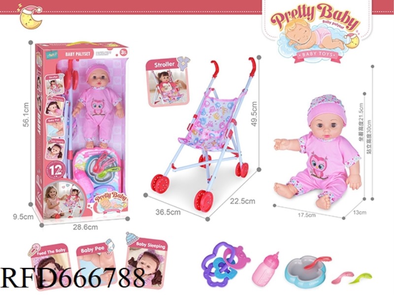 14-INCH HOLLOW DOLL WITH CART WITH 12-SOUND IC