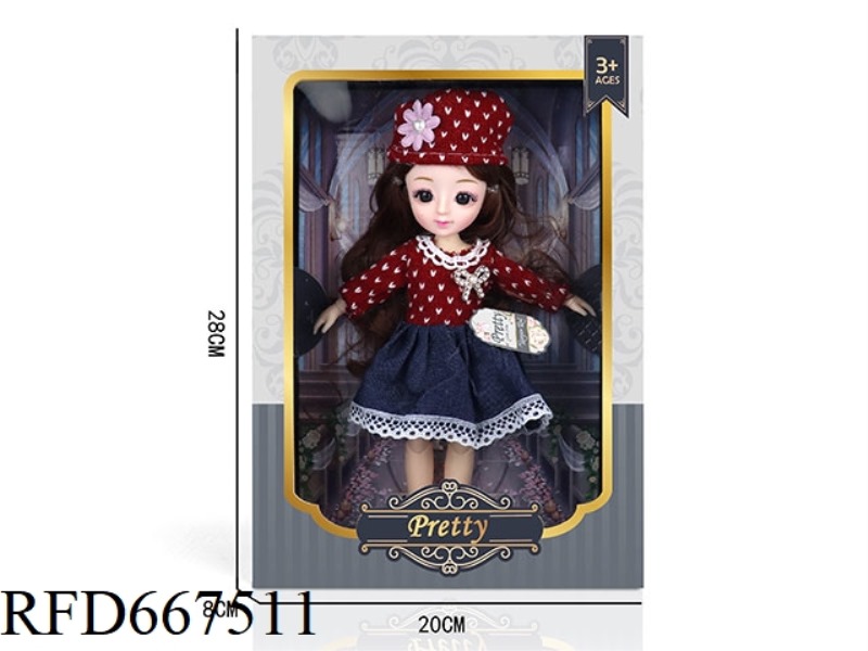 SPOTTED WOOL RED DRESS DOLL