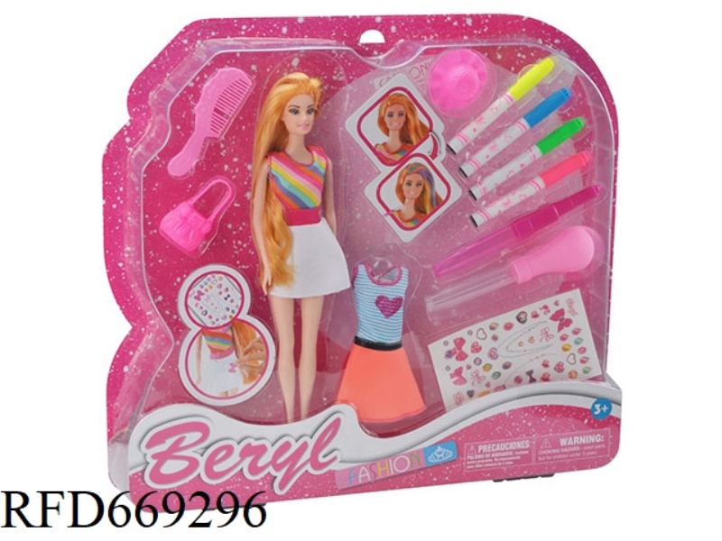 11.5 INCH BELLE REAL DOLL DIY SPRAY HAIR DYE SET