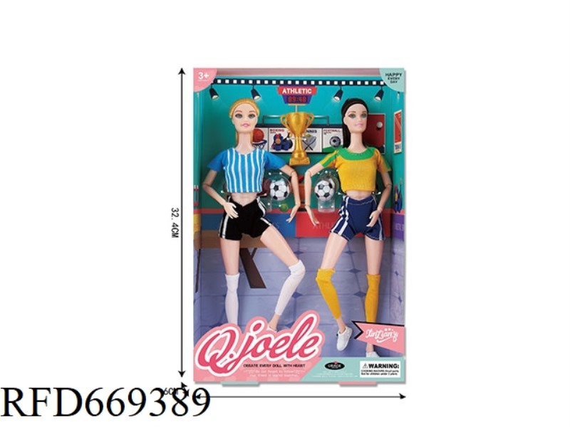 QIAO LEER 11.5 INCH ARTICULATED DOLL FOOTBALL SET