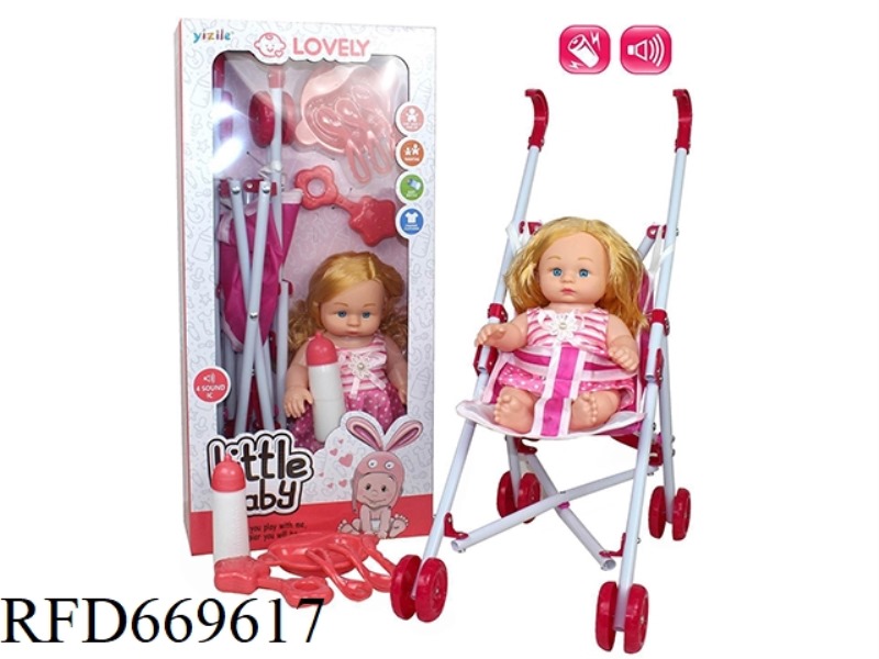 10-INCH EMPTY DOLL WITH CART