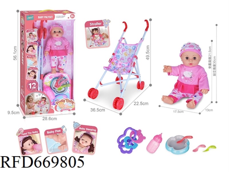 14-INCH DOLL WITH CART WITH 12-SOUND IC