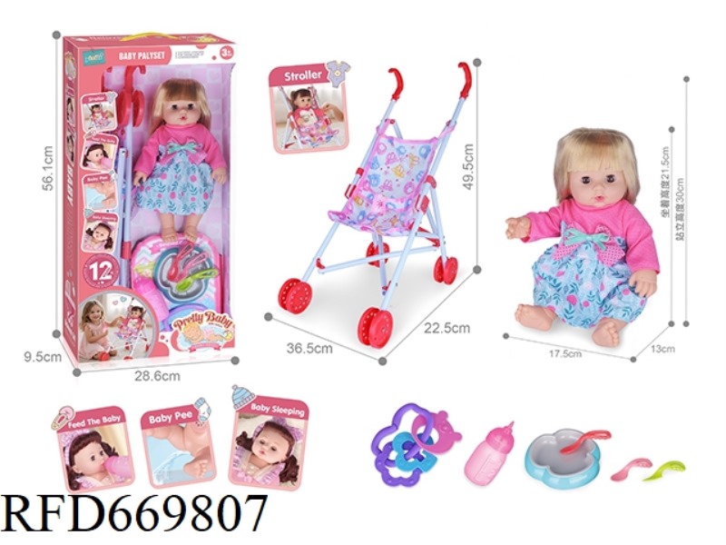 14-INCH DOLL WITH CART WITH 12-SOUND IC