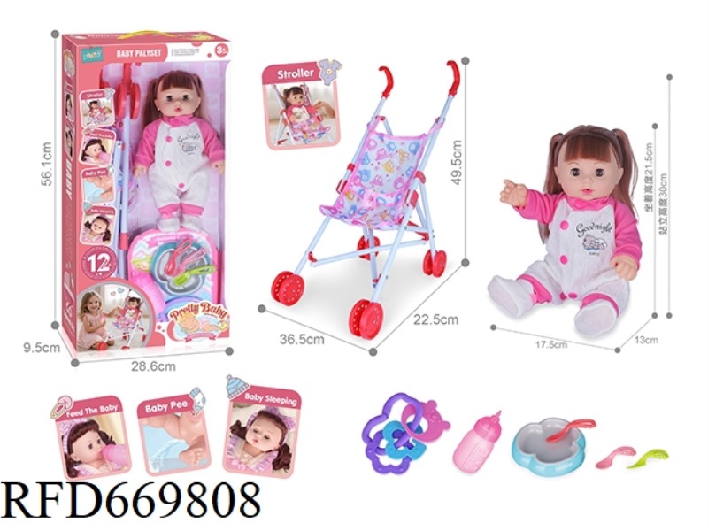 14-INCH DOLL WITH CART WITH 12-SOUND IC