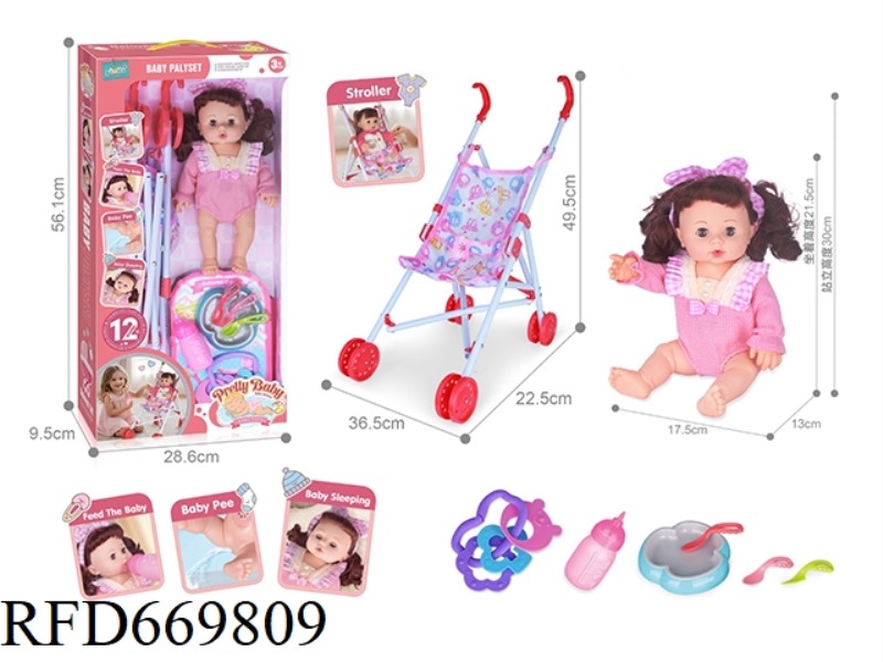 14-INCH DOLL WITH CART WITH 12-SOUND IC