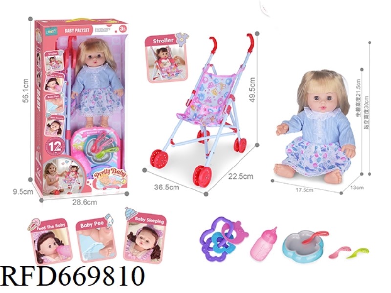 14-INCH DOLL WITH CART WITH 12-SOUND IC