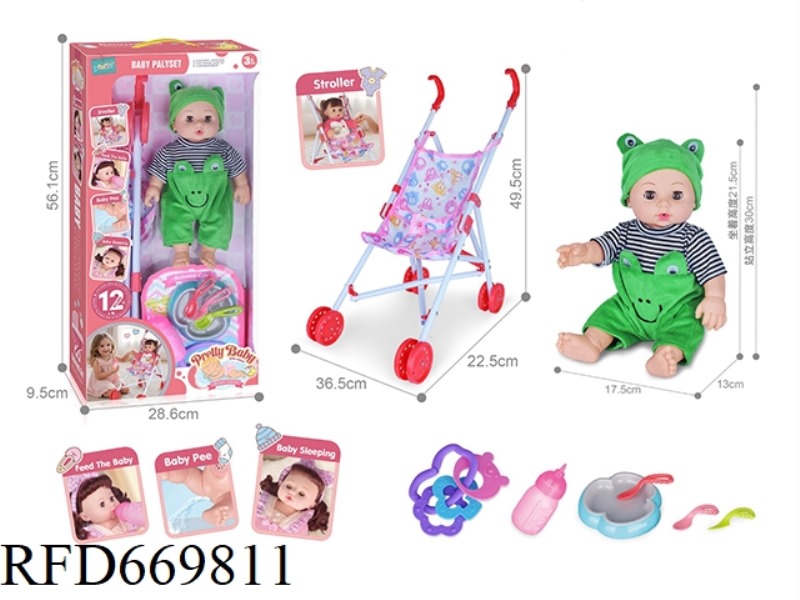 14-INCH DOLL WITH CART WITH 12-SOUND IC