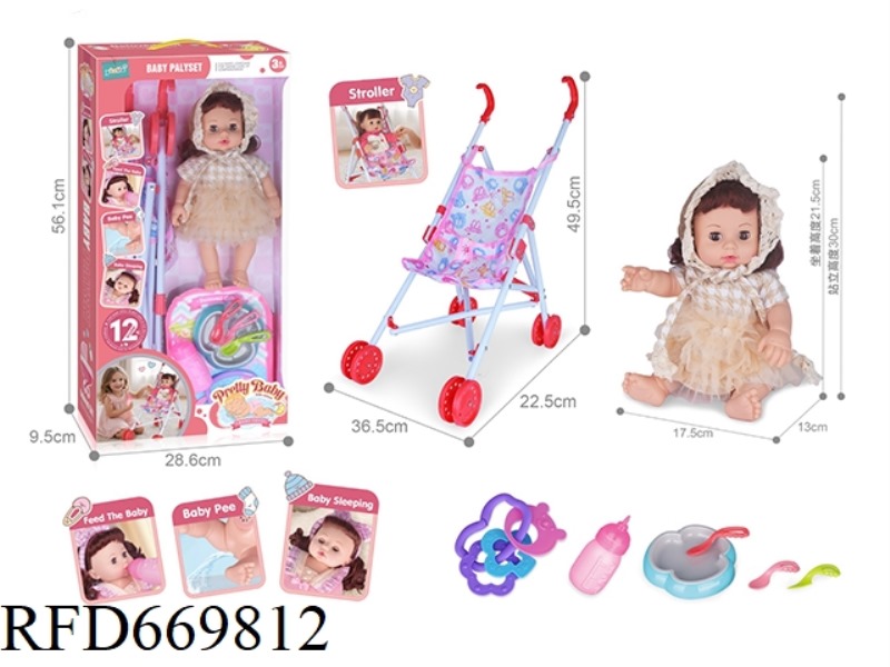 14-INCH DOLL WITH CART WITH 12-SOUND IC