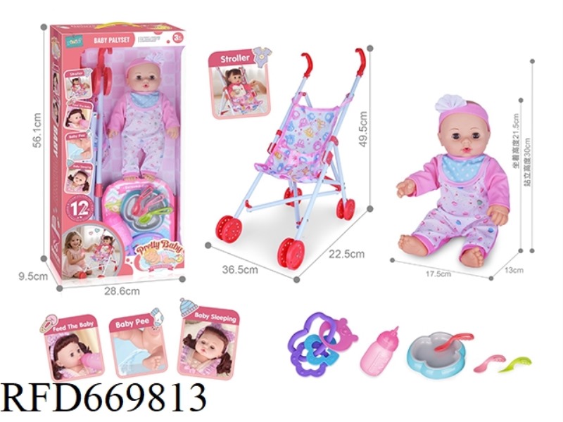 14-INCH DOLL WITH CART WITH 12-SOUND IC