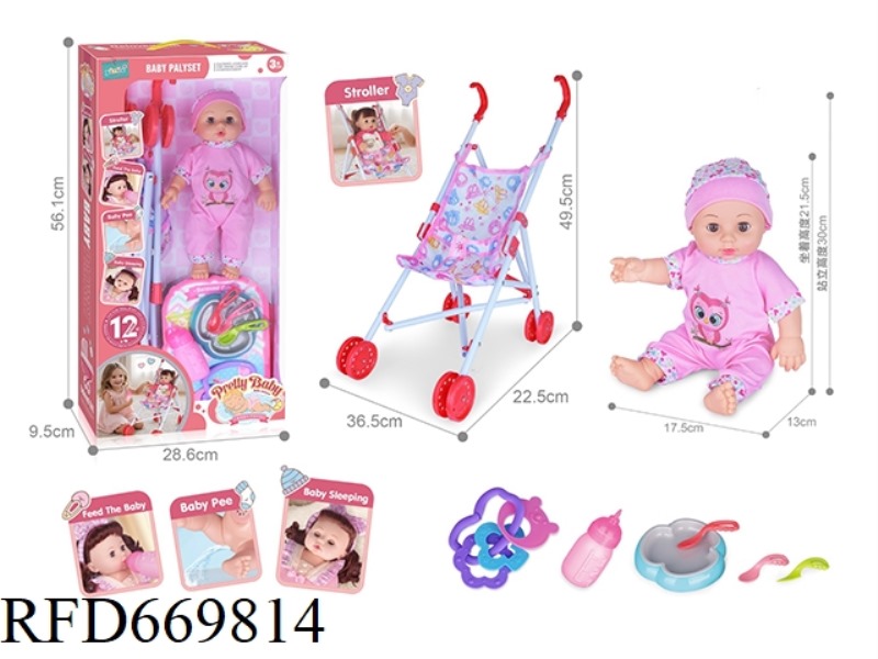 14-INCH DOLL WITH CART WITH 12-SOUND IC