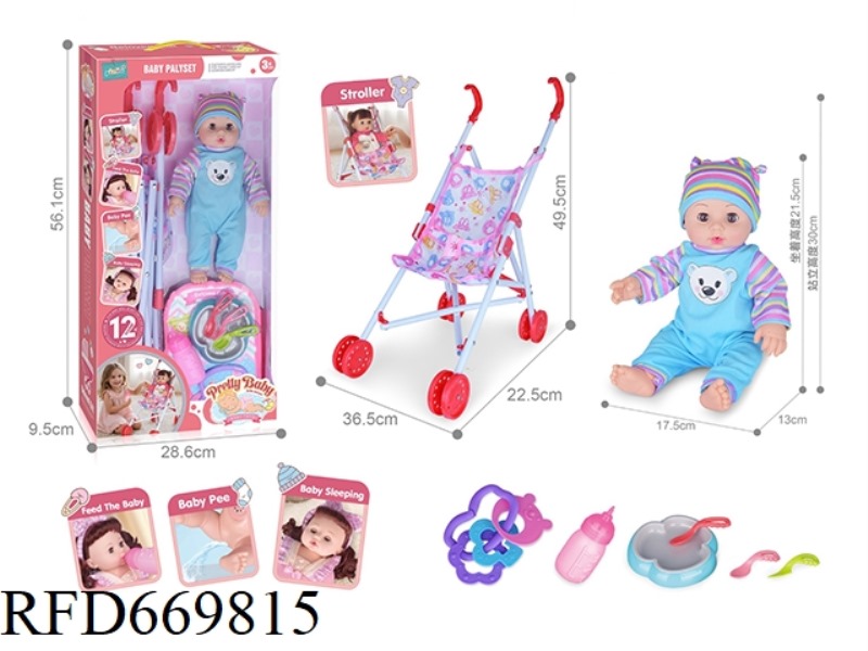 14-INCH DOLL WITH CART WITH 12-SOUND IC
