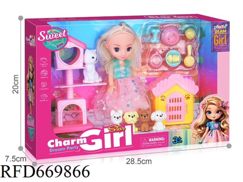 6-INCH GIRL PLAYING HOUSE