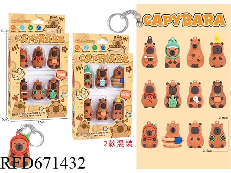 A SET OF 6 KEYCHAIN CAPIBARAS