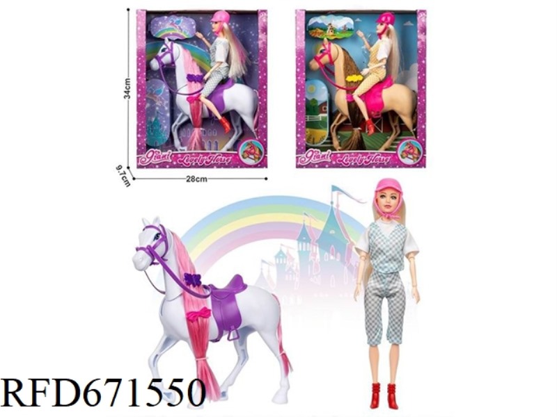 RIDING JOURNEY: 11.5-INCH REAL 12-JOINT DOLL WITH FOAL + HELMET