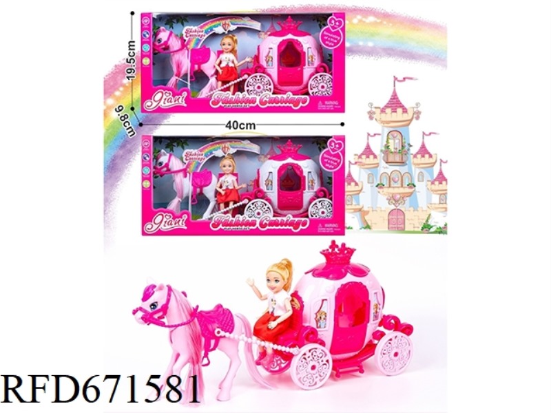 5-INCH BARBIE DOLL + CARRIAGE